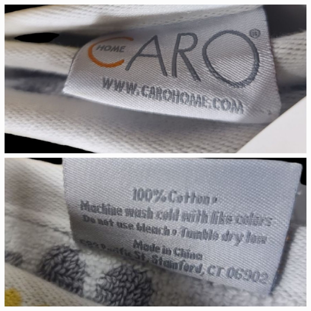 ๐ผ Caro Home 6pc White Gray Yellow Daisies 2 Bath 2 Hand 2 Tip Towel Set New ๐ผ - Picture 9 of 10